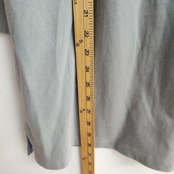 Land's End Tunic women's L Light Gray Button-Up Back Long Sleeves Round Neck - Picture 5 of 9